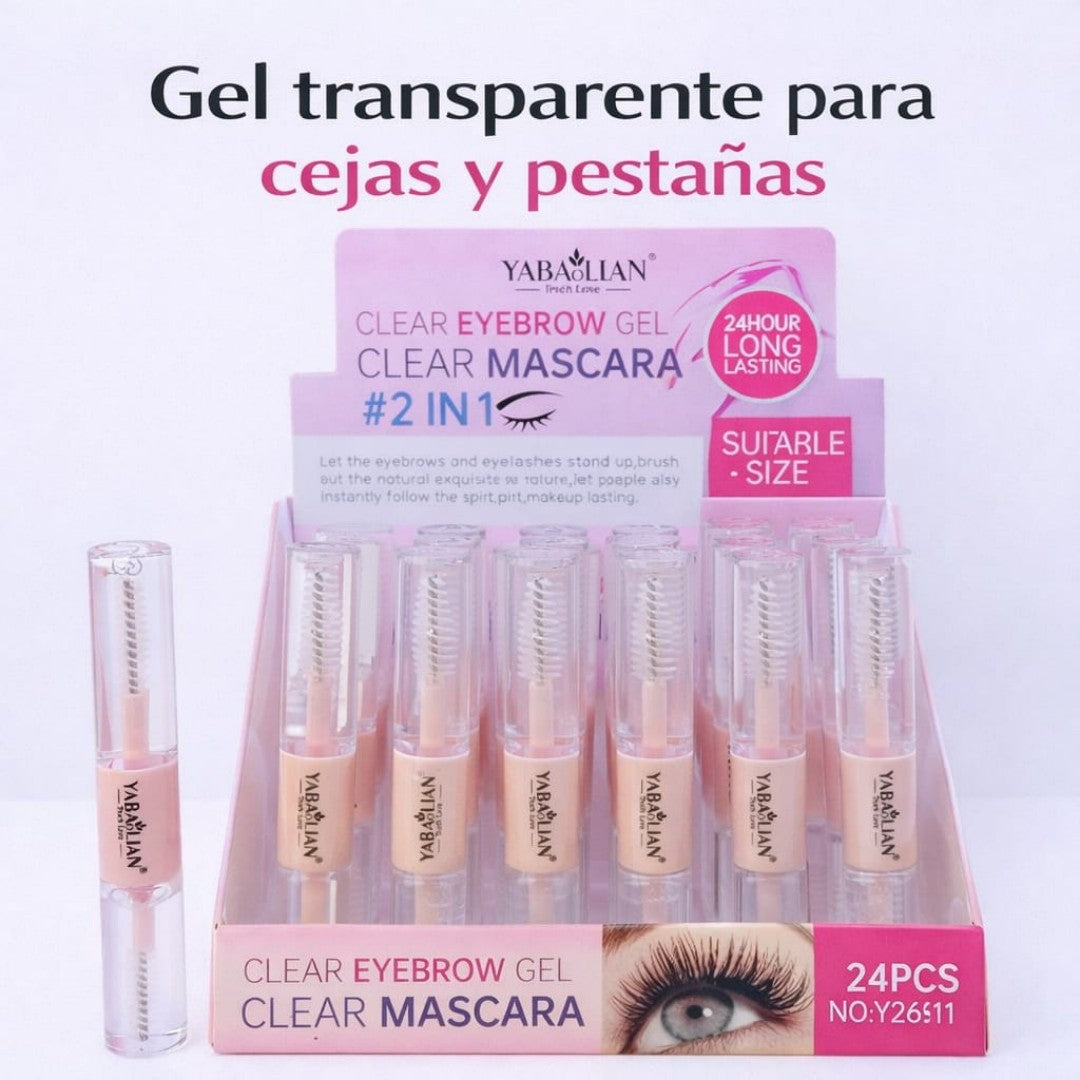 GEL TRANSPALENTE PARA CEJAS Y PESTANAS 2EN1 Y2611