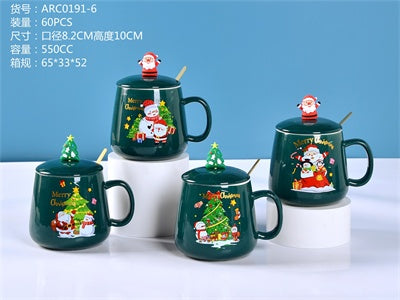 JARRA CERAMICA CON TAPA NAVIDAD ARC0191-6