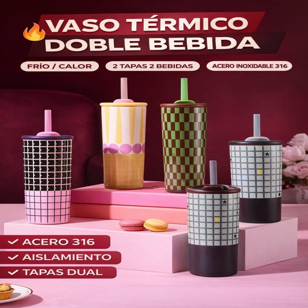 VASOS TERMICA ACERO 316 CON PAJILLA