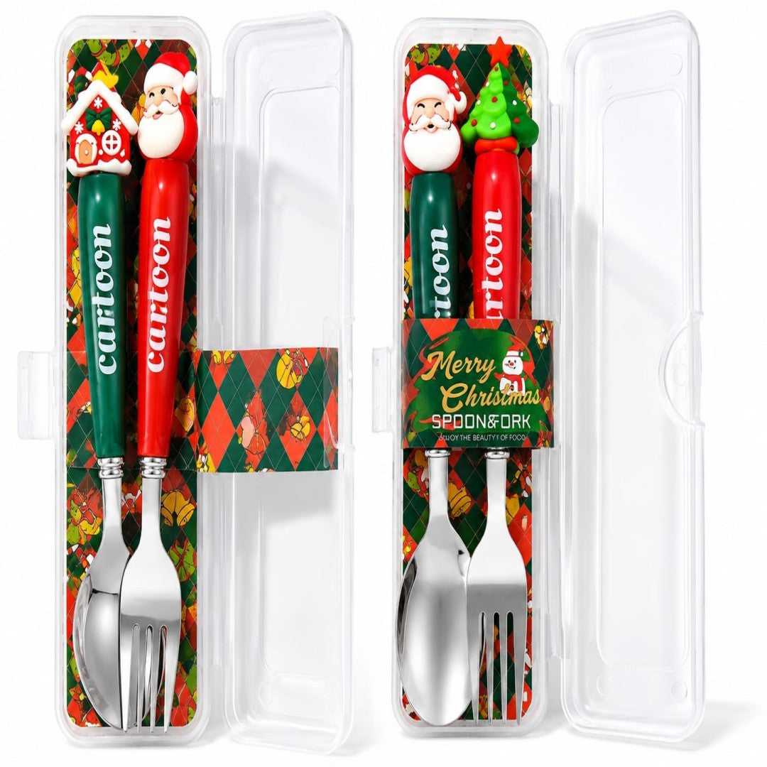 SET CUCHARA TENEDOR NAVIDAD