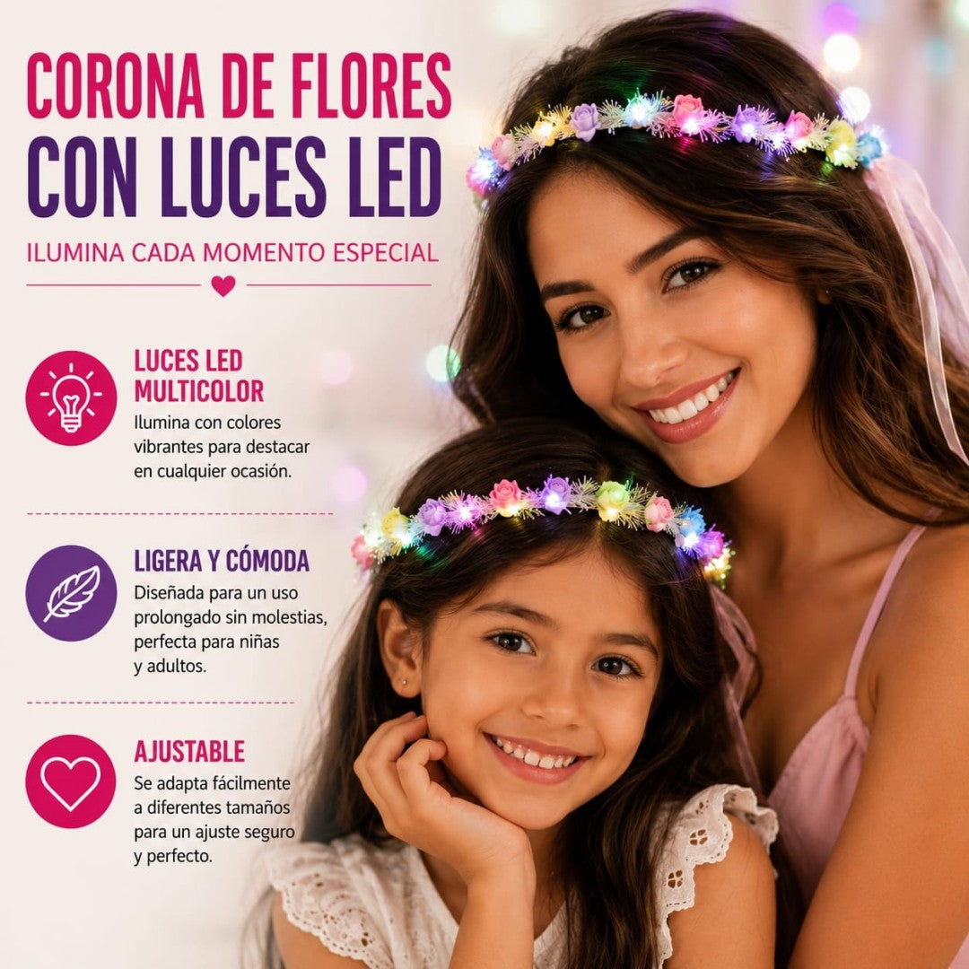 CORONA FLOR C/LUZ 2