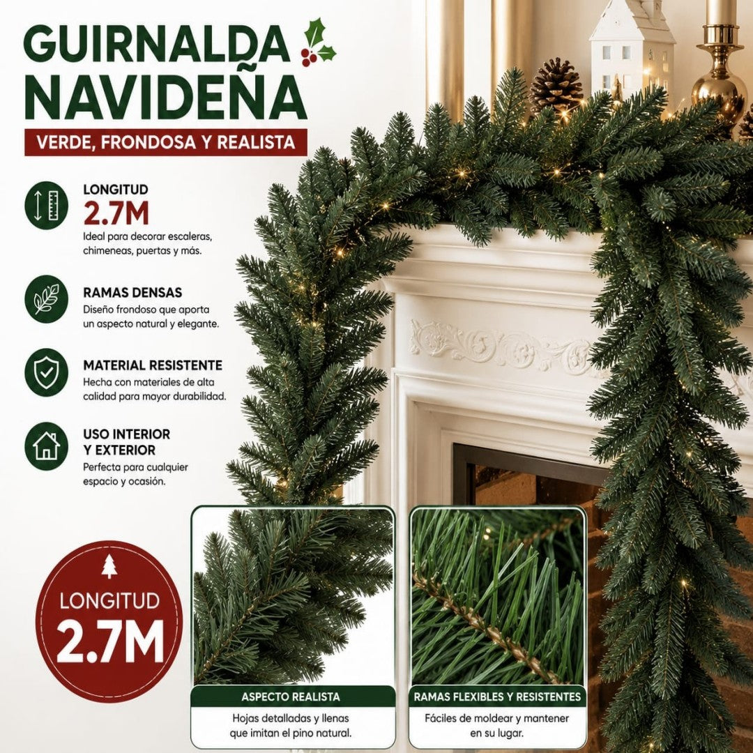 GUIRNALDA PINO 270CM VERDE