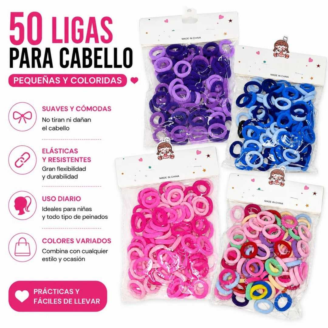 COLA LIGAS PARA CABELLO TELA 50PCS