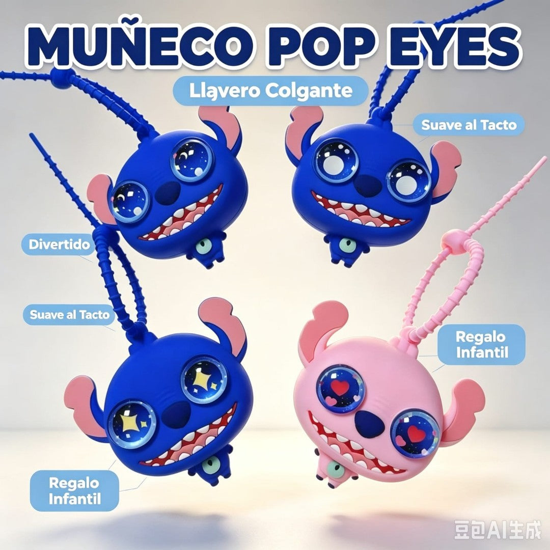 LLAVERO STITCH OJOS SALTONES APRETAR
