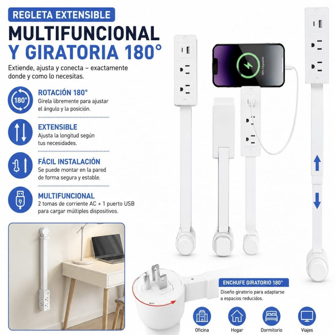EXTENSION PARED 180° GIRA EXTENSIBLE USB