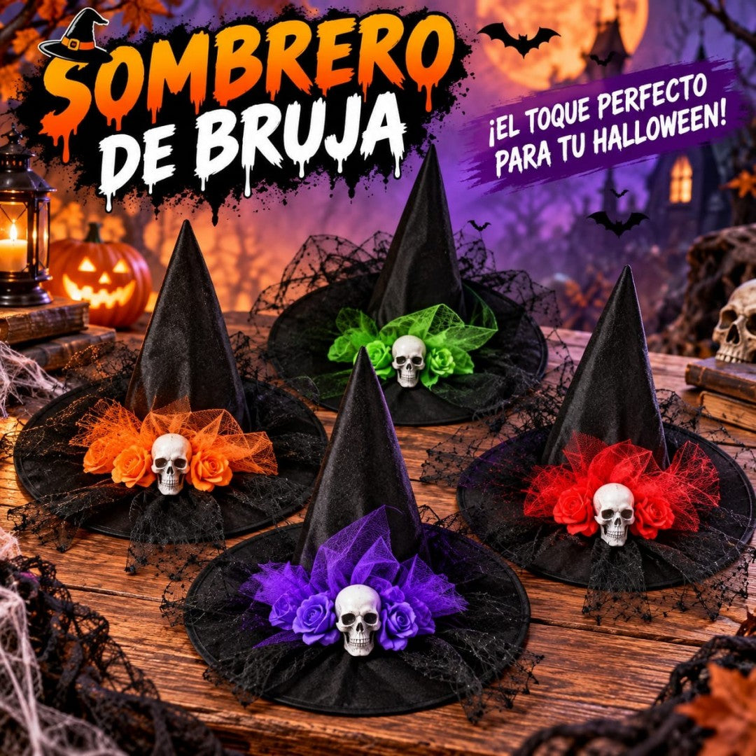 SOMBRERO BRUJA FLOR