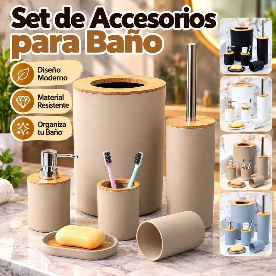 SET DE ACCESORIOS PARA BANO 6 PCS SM-116