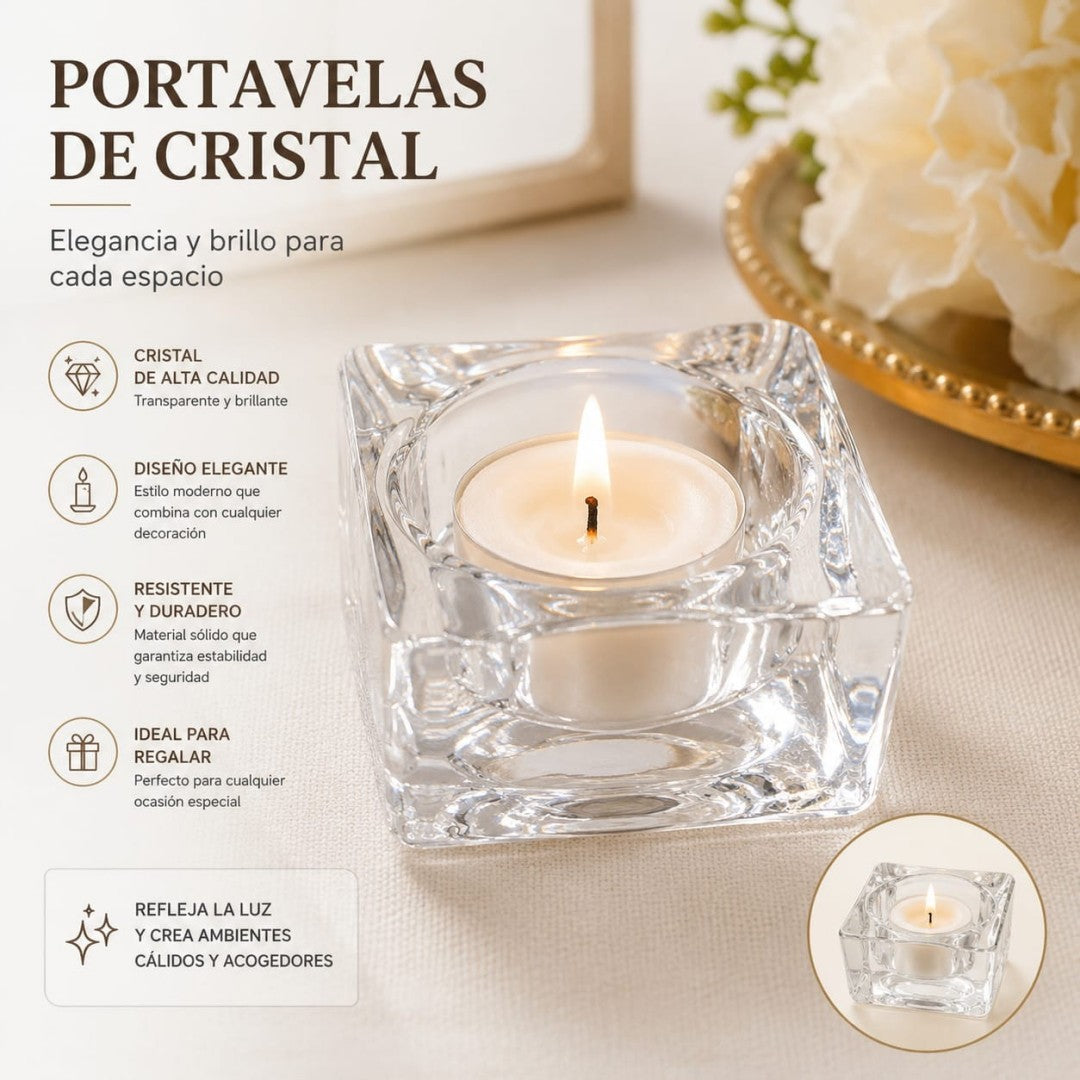 CANDELABRO VIDRIO CUBO