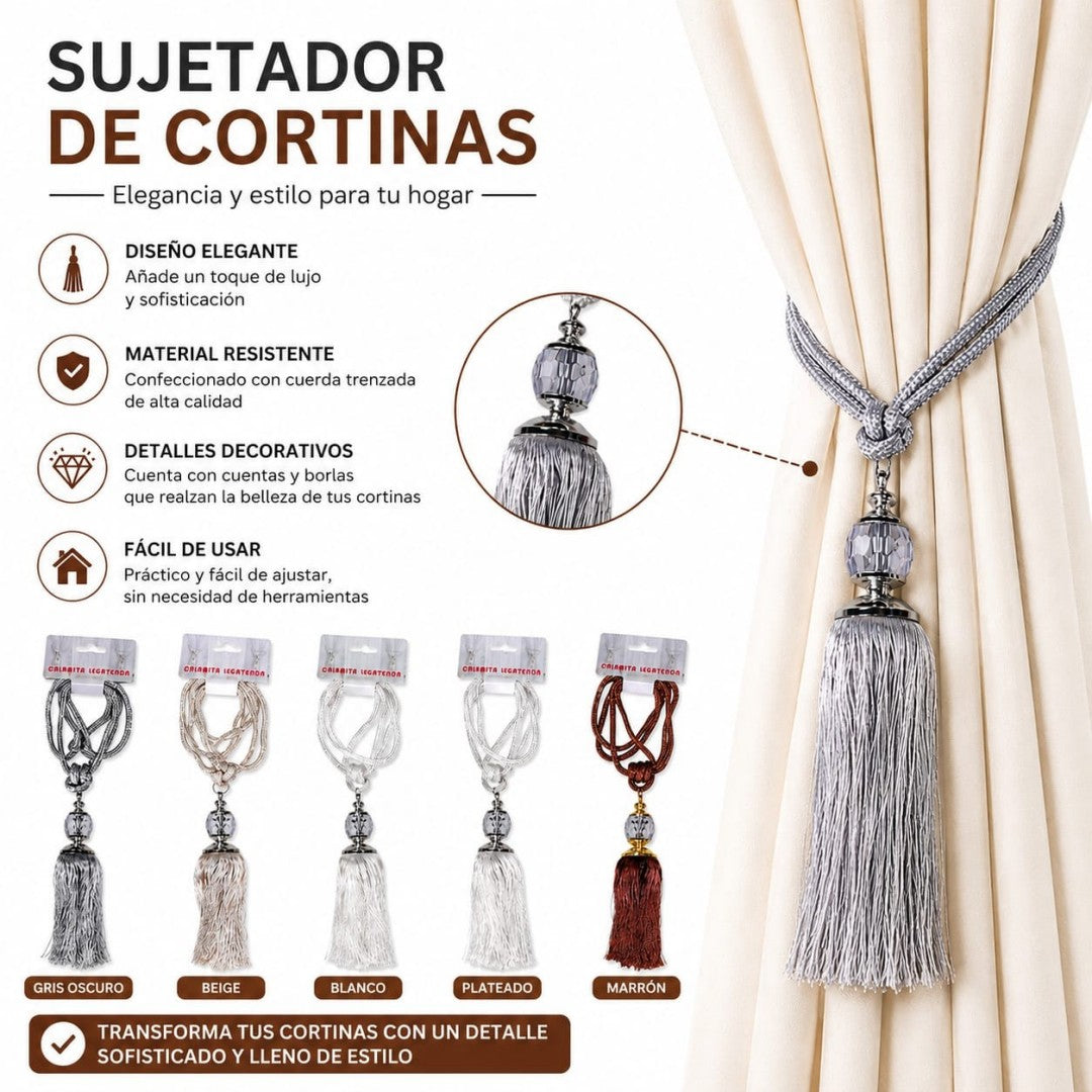 SUJETADORES DE CORTINAS CRISTAL