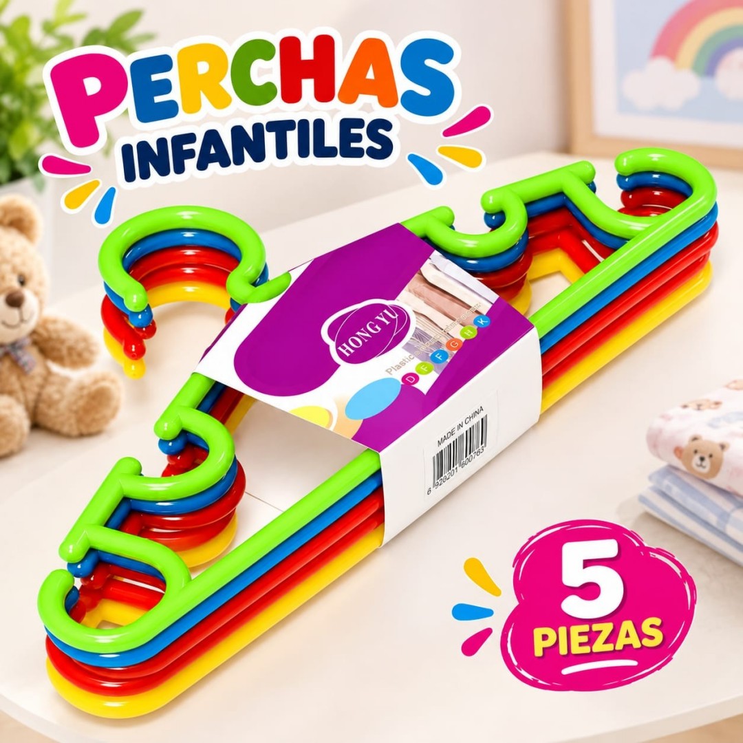 GANCHO ROPA P/NINO 8108 5PCS