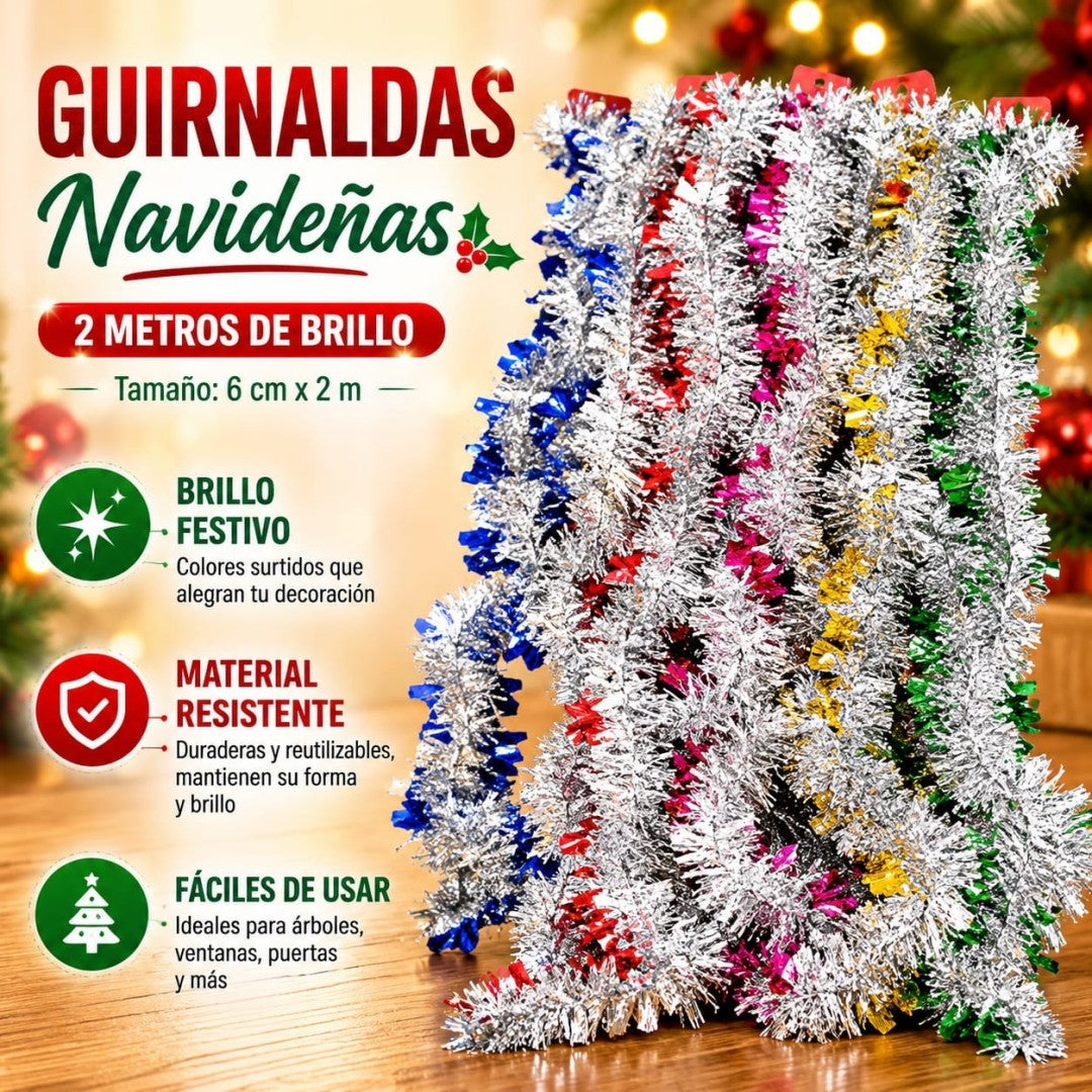 GUIRNALDA PLATEADO ESTRELLA 2M/6CM