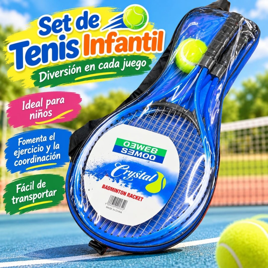 SET RAQUETA TENIS NINO