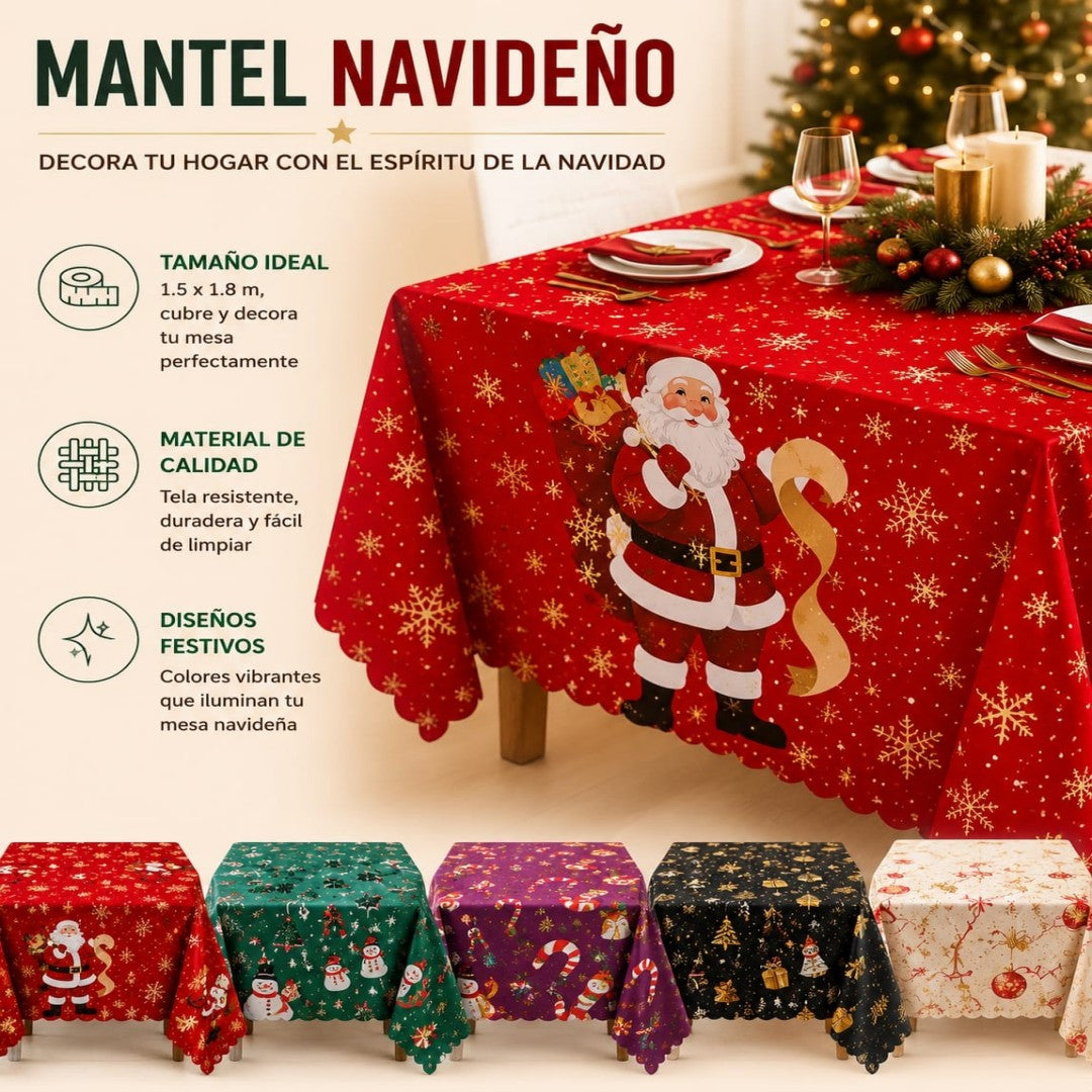 MANTEL MESA NAVIDAD 150*180CM