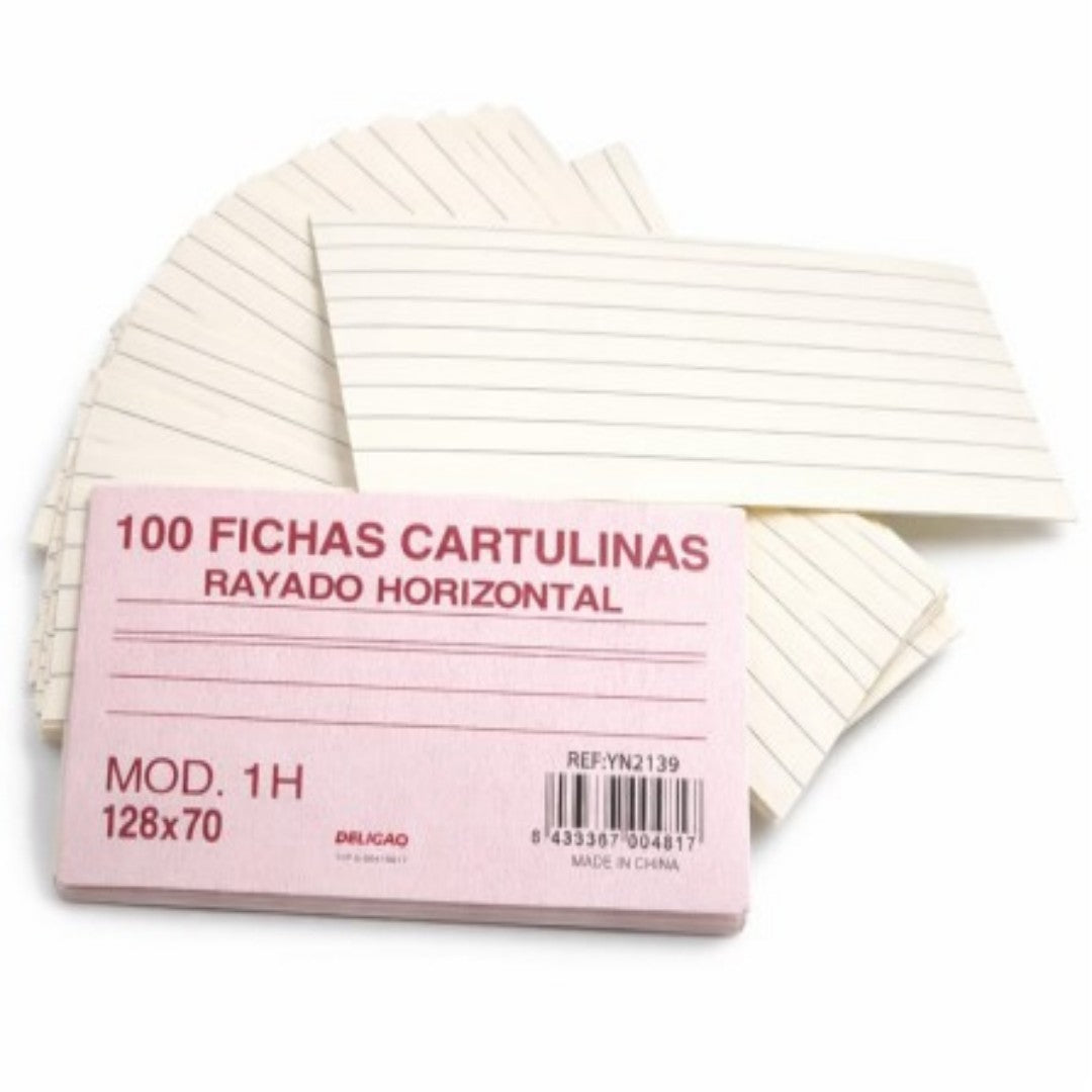 100 FICHAS CARTULINAS 70*128MM