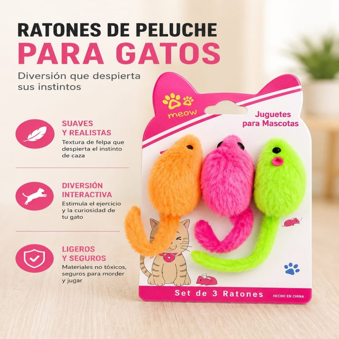 SET JUGUETE RADON PARA GATO 3PCS