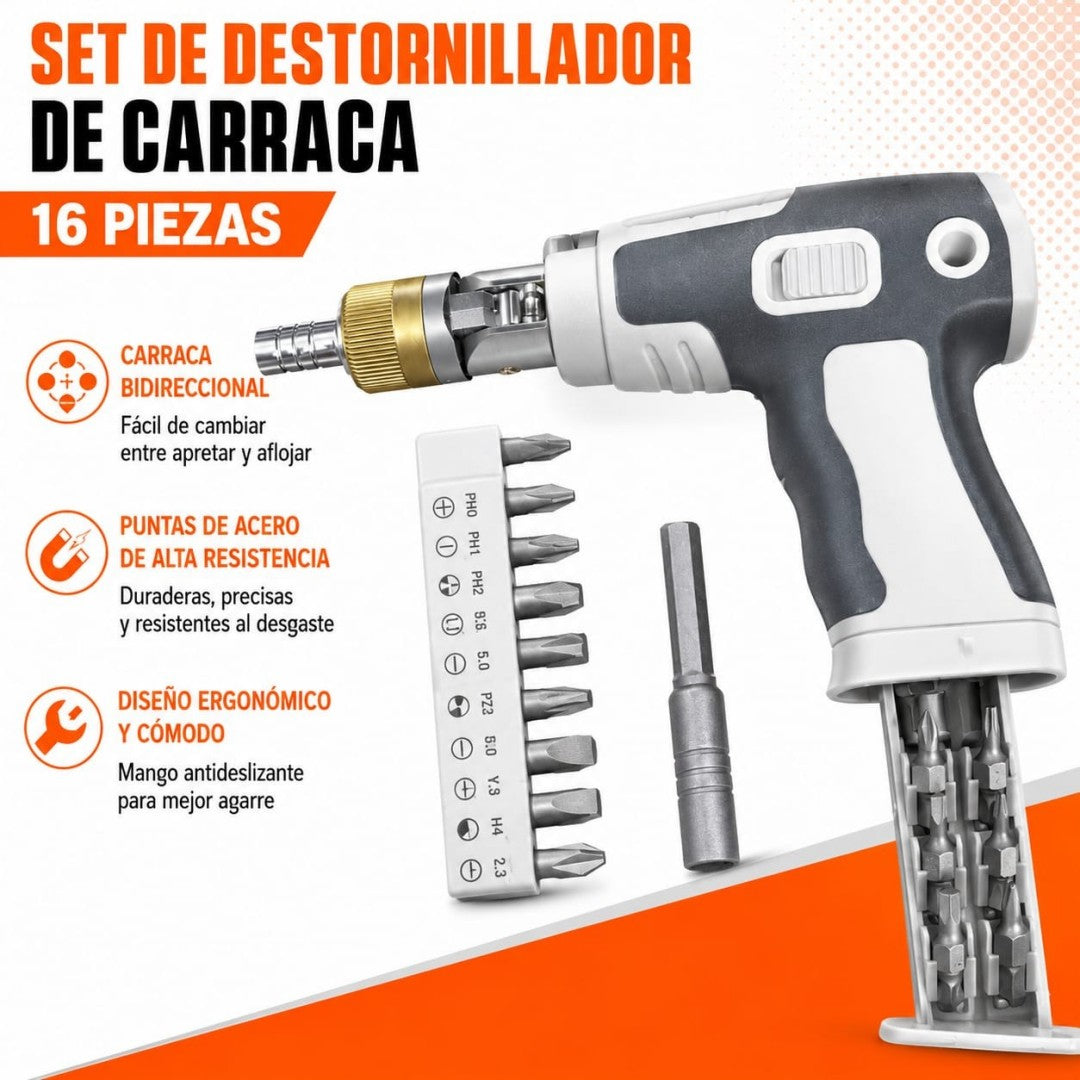 DESTORNILLADOR CON ESTUCHE 16PCS