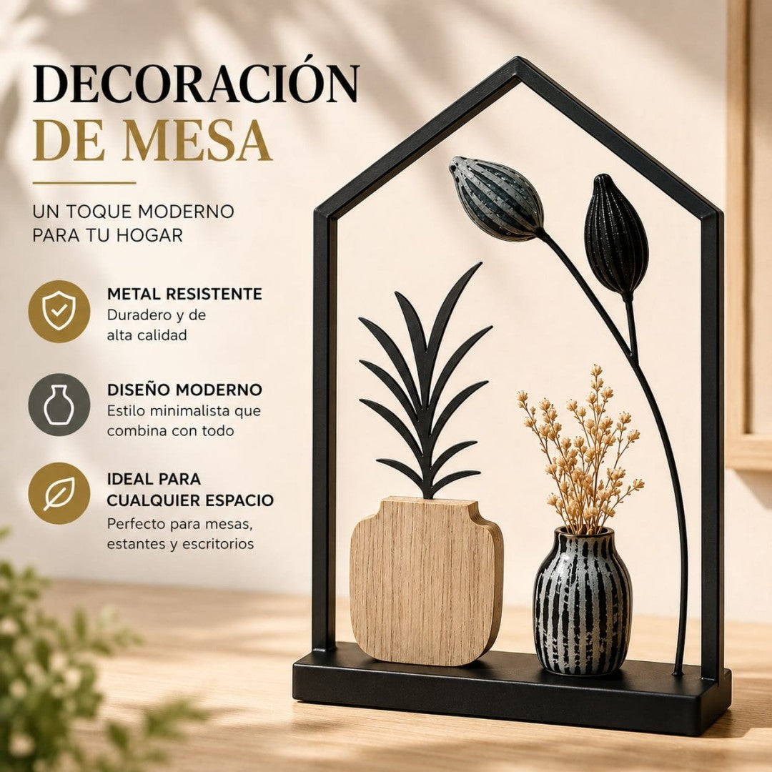 ADORNO MESA DE METAL FLOR CD24-309B