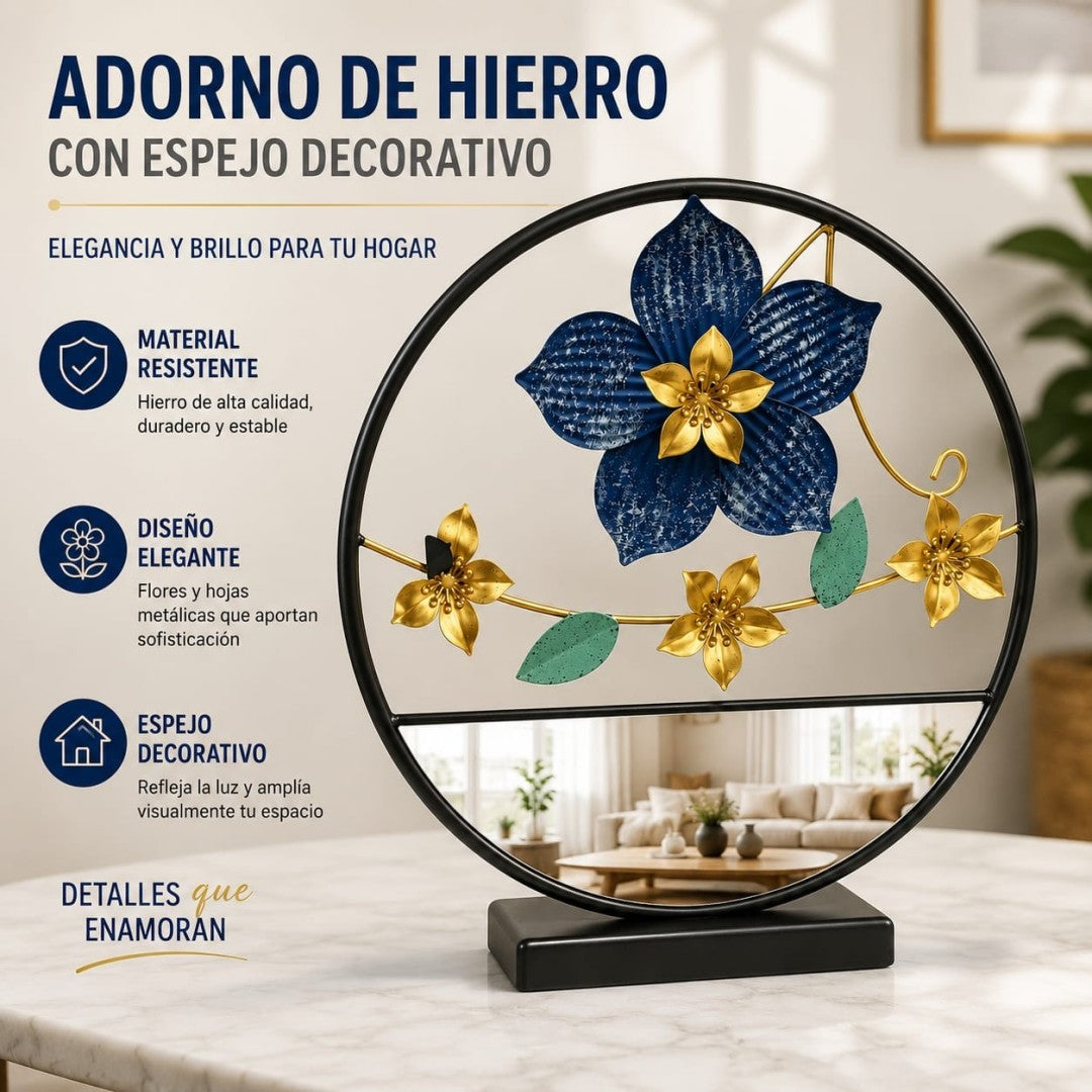 ADORNO MESA DE METAL FLOR CD24-207