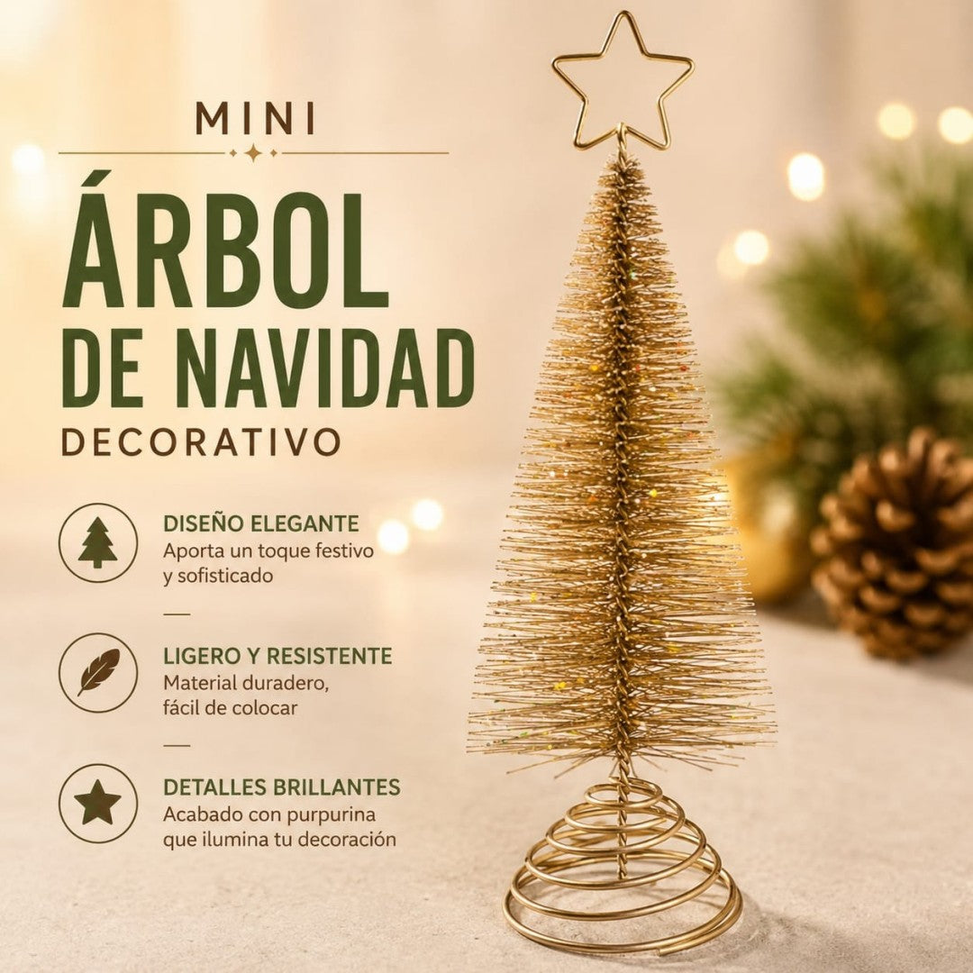 MINI ARBOL NAVIDAD DORADO PEQ