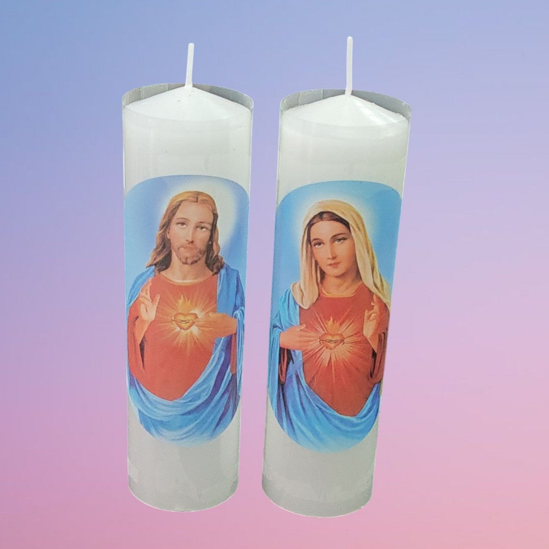 CANDELA JESUS Y VIRGEN 4.5*15CM