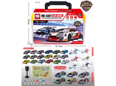 SET CARRO ESCALA METAL MALETA 123-18