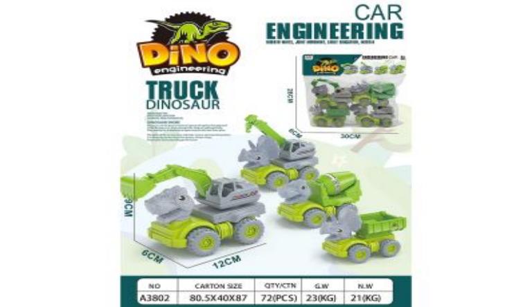 CARRO DINOSAURIO 4PCS A3802