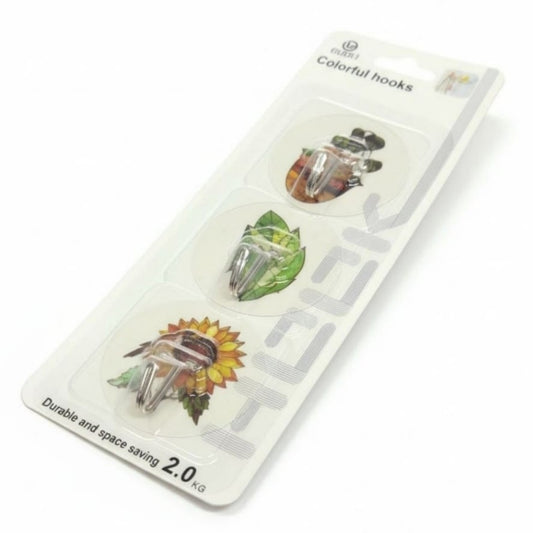 SET GANCHO VENTOSA FLOR 3PCS 601