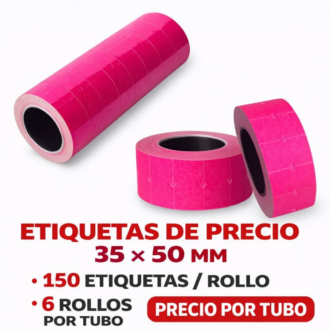 ETIQUETA COLOR 6PCS ROLLO 35MM*50MM*150H