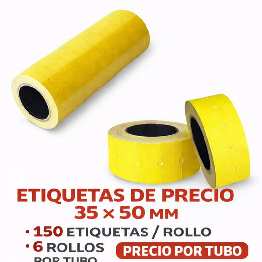 ETIQUETA COLOR 6PCS ROLLO 35MM*50MM*150H