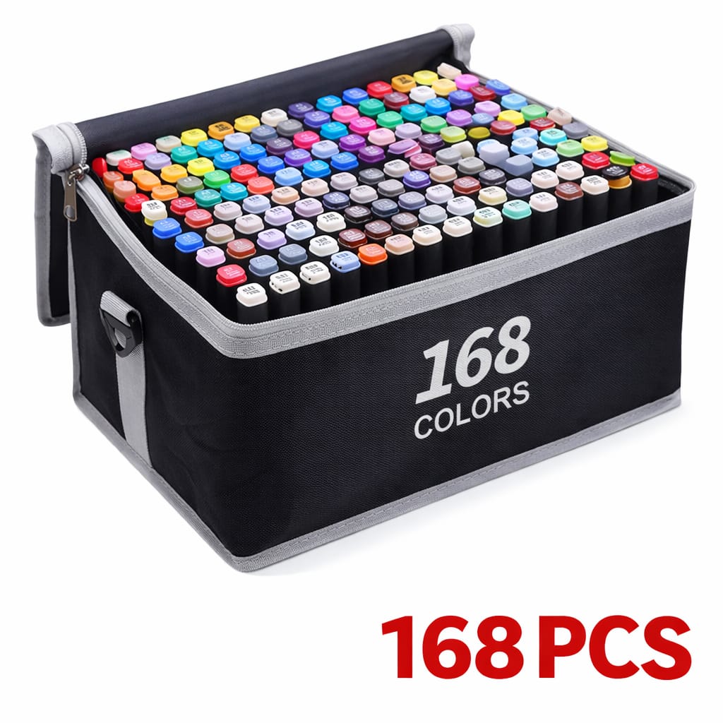 MARCADORES C/ DOBLE PUNTA 168PCS