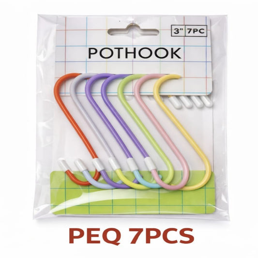 GANCHOS METAL EN S PEQ 7PCS COLOR