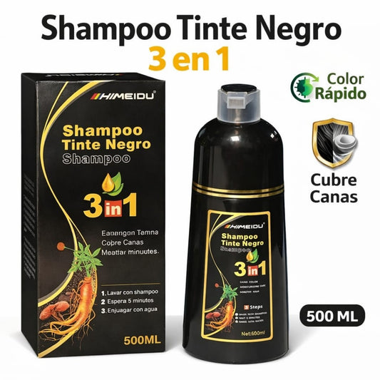 SHAMOO TINTE CUBRE CANAS 3EN1 NEGRO