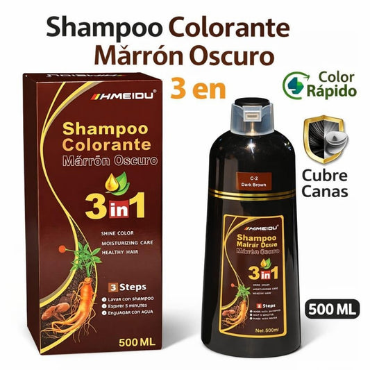 SHAMOO TINTE CUBRE CANAS 3EN1 CHOCOLATE