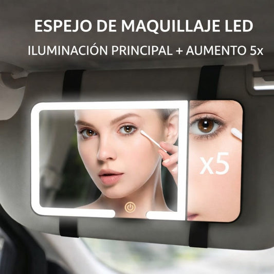 ESPEJO LED DE MAQUILLAJE PARA CARRO