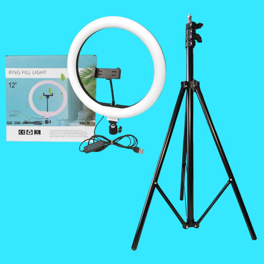 LAMPARA DE ARO CON TRIPODE 12PULG DX-300