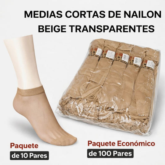 MEDIA PANTI CORTA PAQUETE 100PAR PIEL