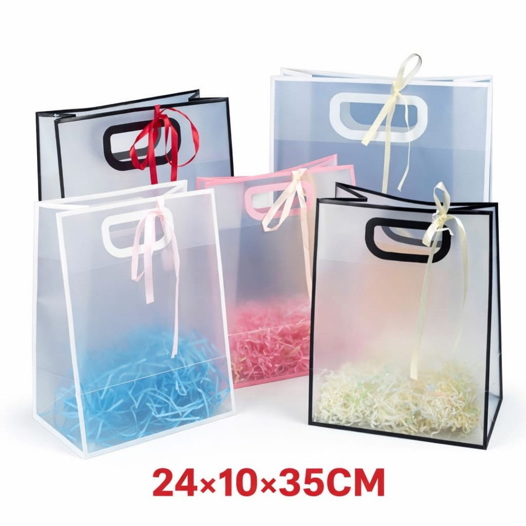BOLSA REGALO TRANSPALENTE LAZO 24*10*32