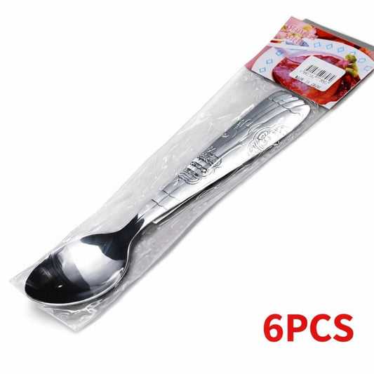 CUCHARA ACERO GDE 6PCS MARIPOSA