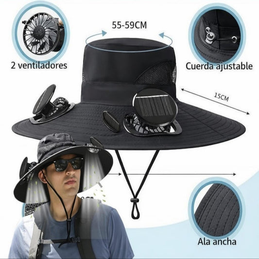SOMBRERO CON VENTILADOR SOLAR