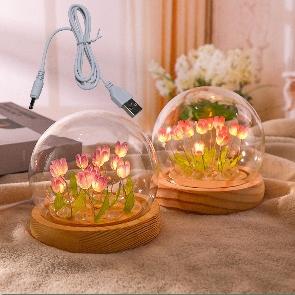 FLOR FRASCO CON LUZ USB