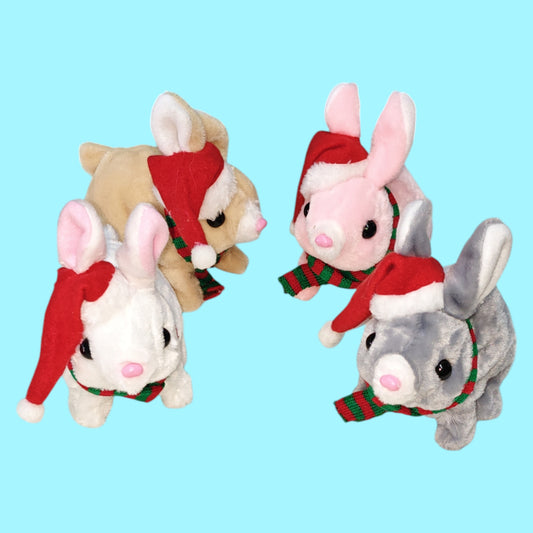 CONEJO CAMINO C/GORRO NAVIDAD