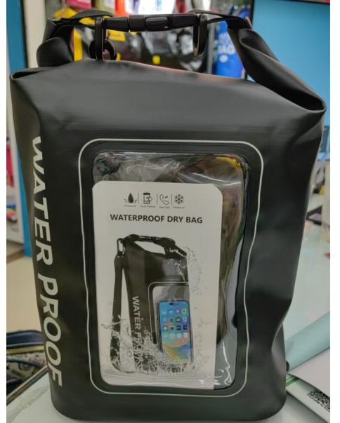 MOCHILA IMPERMEABLE 5L NEGRO TRANSPALENTE