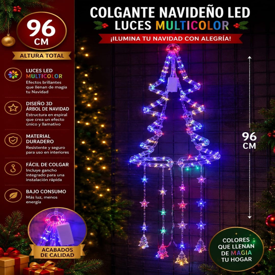 LUZ COLGANTE ARBOL LED MULTI COLOR 96CM