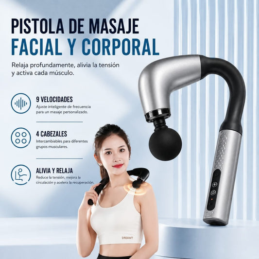 PISTOLA MASAJEADORA DE MANGO LARGO