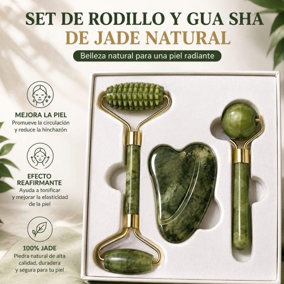 SET DE MASAJE FACIAL DE JADE