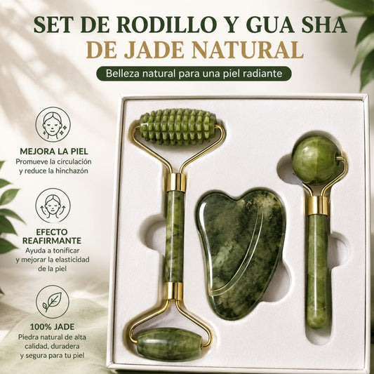 SET DE MASAJE FACIAL DE JADE