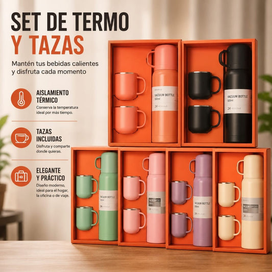 JUEGO DE TERMO CAFE CON TAZA MATE