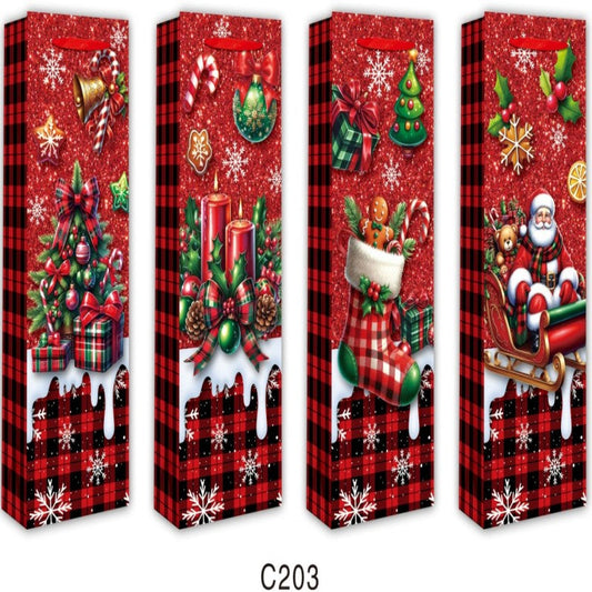 BOLSA REGALO NAVID VINO 36*12 C203