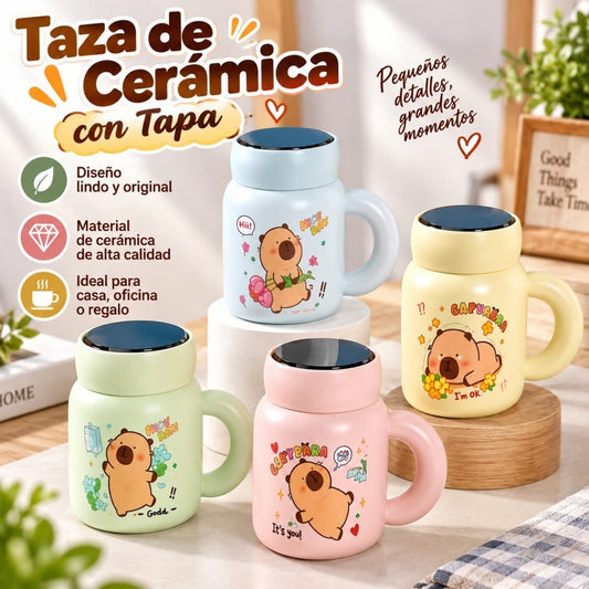 JARRA CERAMICA C\TAPA ESPEJO CAPIBARA