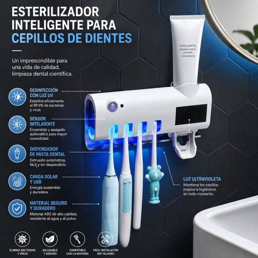 SOPORTE CEPILLO CON DISPENSADOR DE PASTA